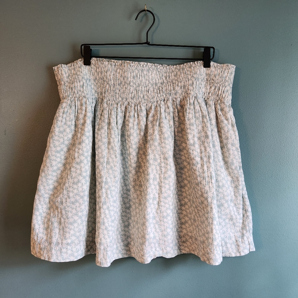 Gap eucalyptus blue white floral skirt women's plus XXL